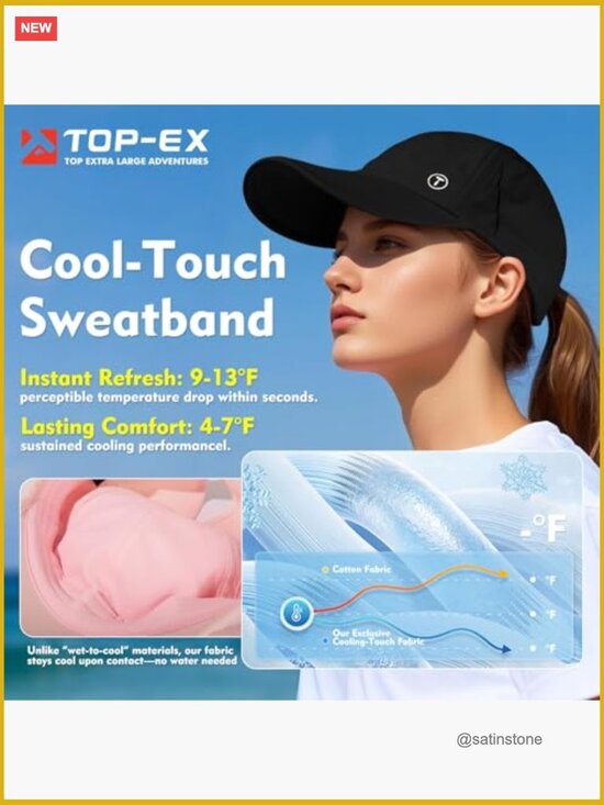 Cooling UV 50 High Ponytail Baseball Cap - Lightweight Water Resistant Packable main image 6